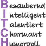 Stickdatei Akronym "Bitch"