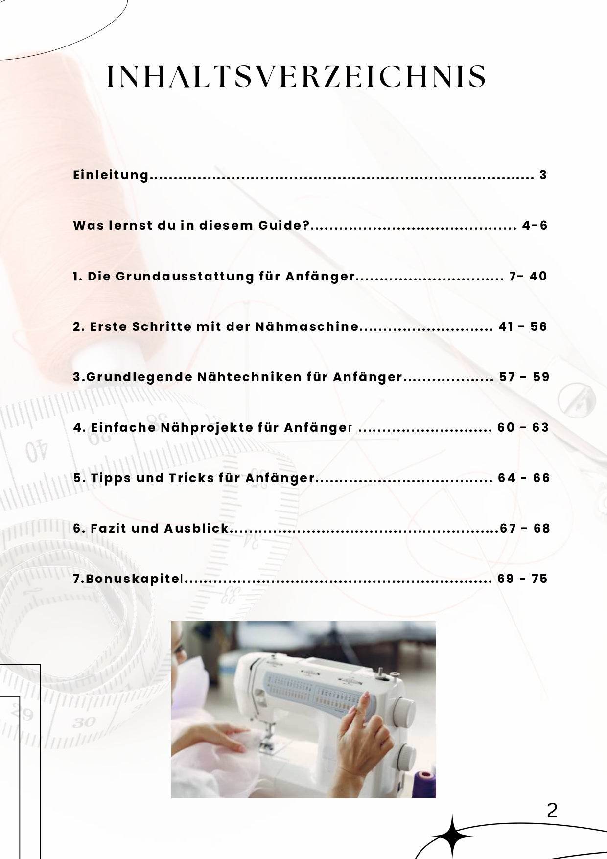 PDF- NÄHGUIDE 6 Nähtechniken für Anfänger + Bonus : - Sewando