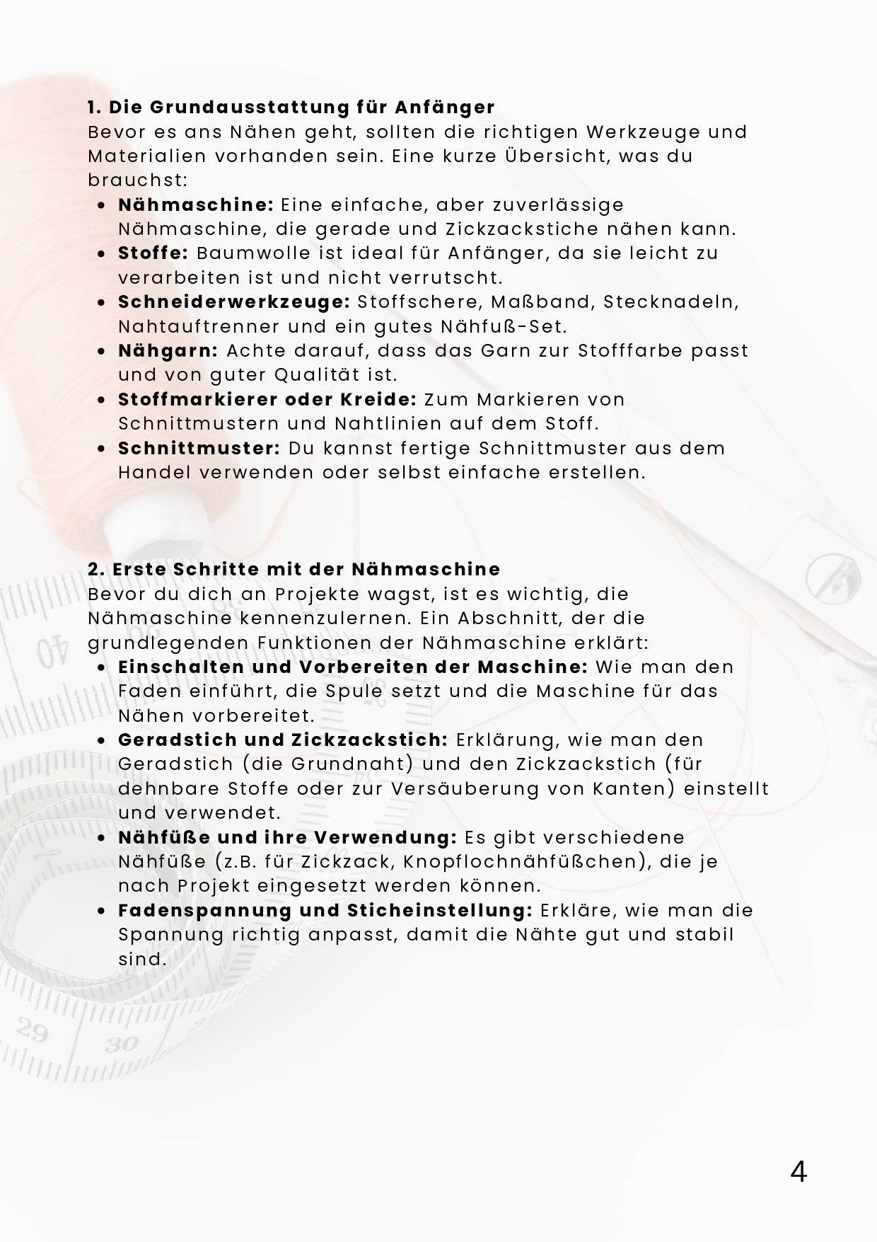 PDF- NÄHGUIDE 6 Nähtechniken für Anfänger + Bonus : - Sewando