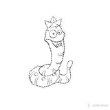 Digi Stamp Set "Wattwurm" - Drucken | Basteln | Plotterdatei