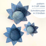 Blüten-Utensilo nähen, Foto-Anleitung, Schnittmuster in 3 Größen