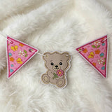 Stickdatei Teddy Wimpel / Wimpelkette XXL Set