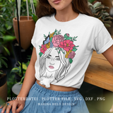 Plotterdatei Boho Blumenfrau 3 Farbvarianten