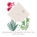 Plotterdatei Blumenpost Pop-Up Karte basteln - Sewando