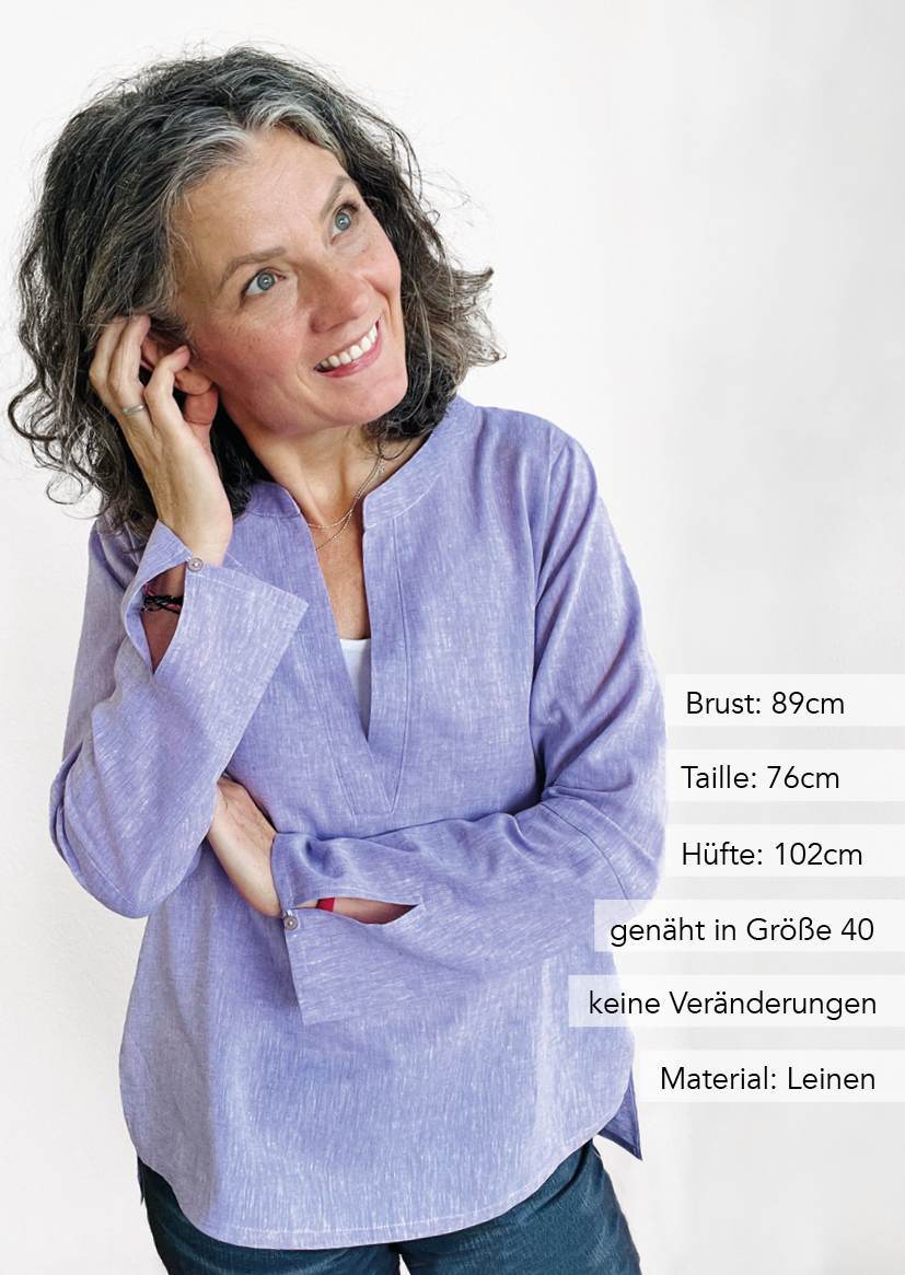 Schnittmuster Bluse Leonie Gr. 34–50 – PDF A4, A0 inkl. Anleitung - Sewando