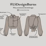 Bluse Rückenausschnitt - Burns - Schnittmuster - Gr. 32-48 - Sewando