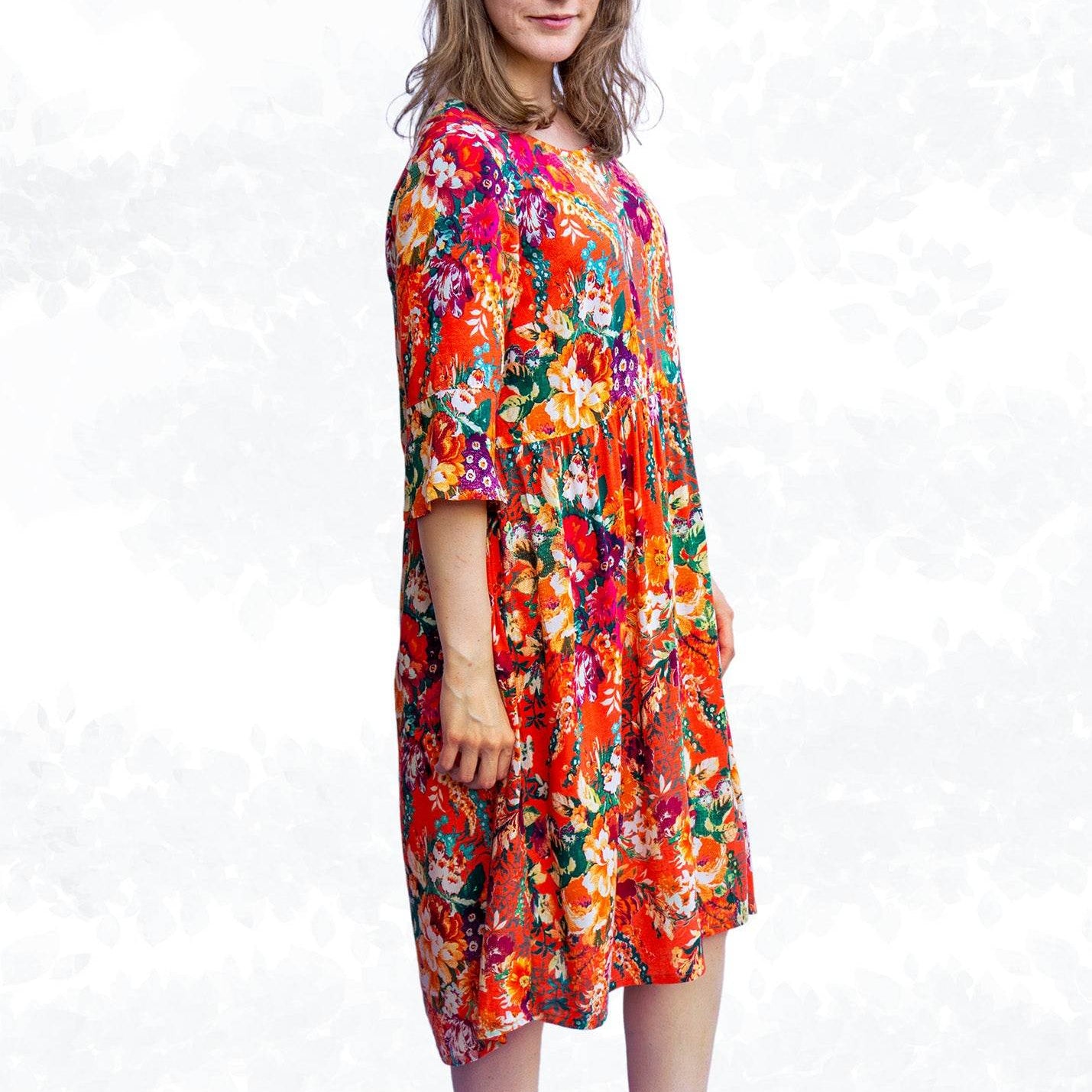 Schnittmuster Marie – Boho Bluse & Kleid mit Saumrüsche Gr. 34-50 / BU 80-116 - Sewando