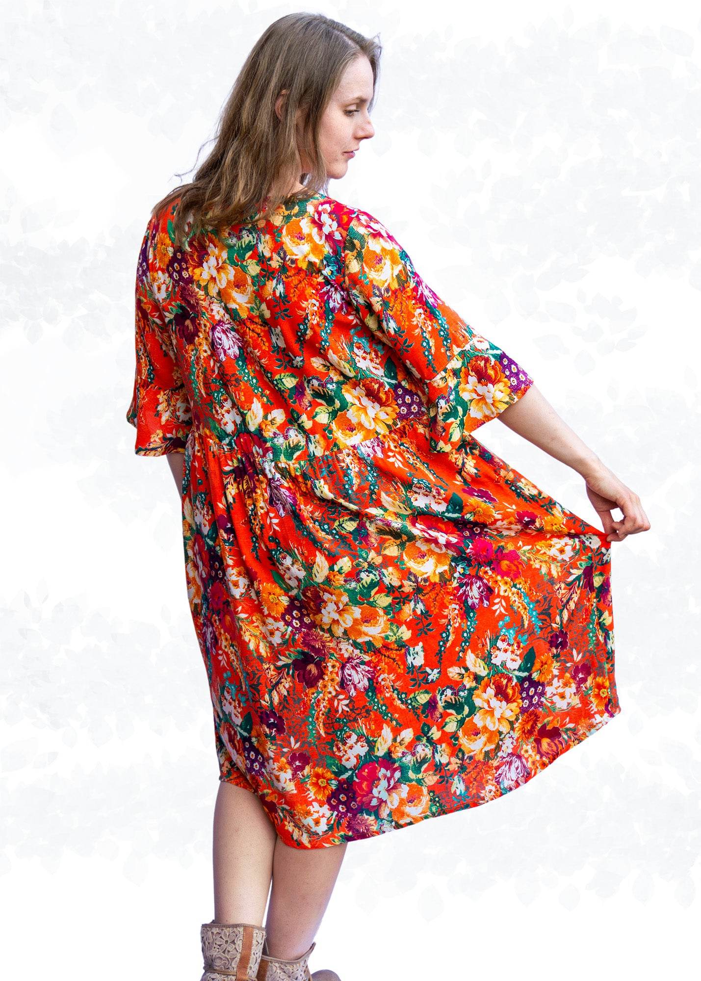 Schnittmuster Marie – Boho Bluse & Kleid mit Saumrüsche Gr. 34-50 / BU 80-116 - Sewando