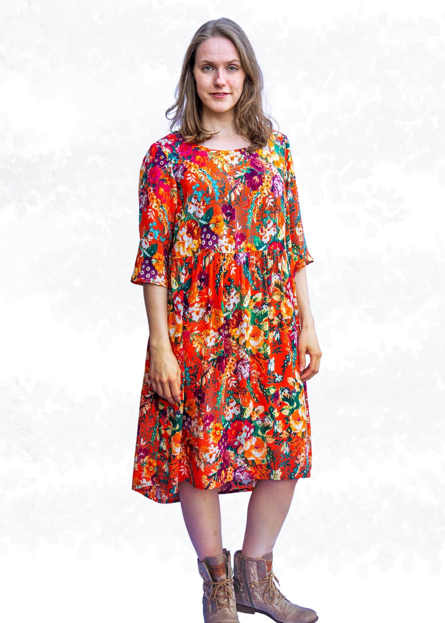 Schnittmuster Marie – Boho Bluse & Kleid mit Saumrüsche Gr. 34-50 / BU 80-116 - Sewando