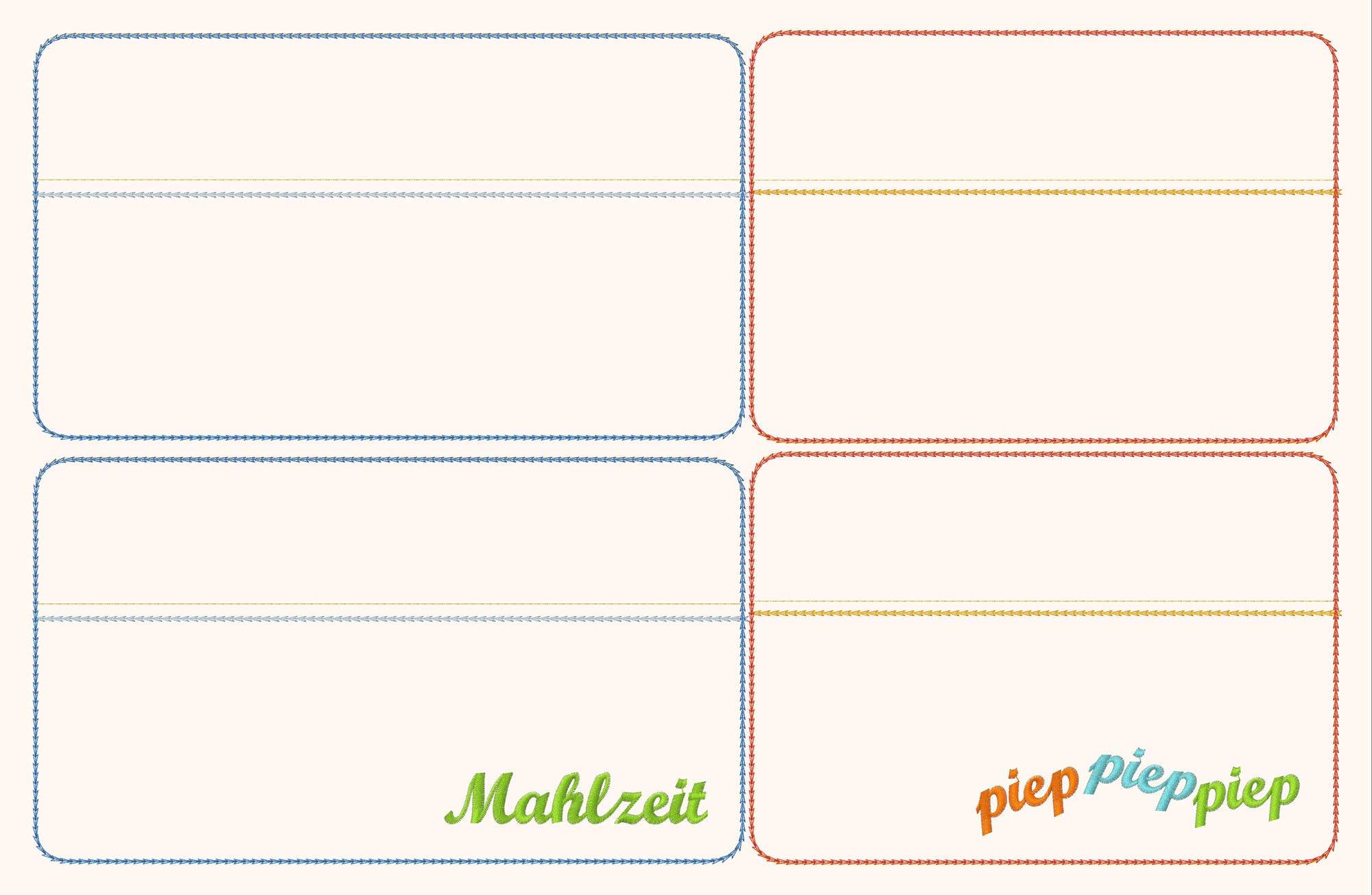 4x Stickdatei Besteckmappe Mahlzeit - Sewando