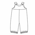 Baby Latzhosen Schnittmuster Digitaler Download Nähprojekt Bundle Drei Stilvarianten Wendeoverall Design Knopfträger Option Elastischer Saum Detail Sommer Babykleidung Größenbereich Neugeboren bis fünf Jahre Anfängerfreundliche Anleitung mit Foto