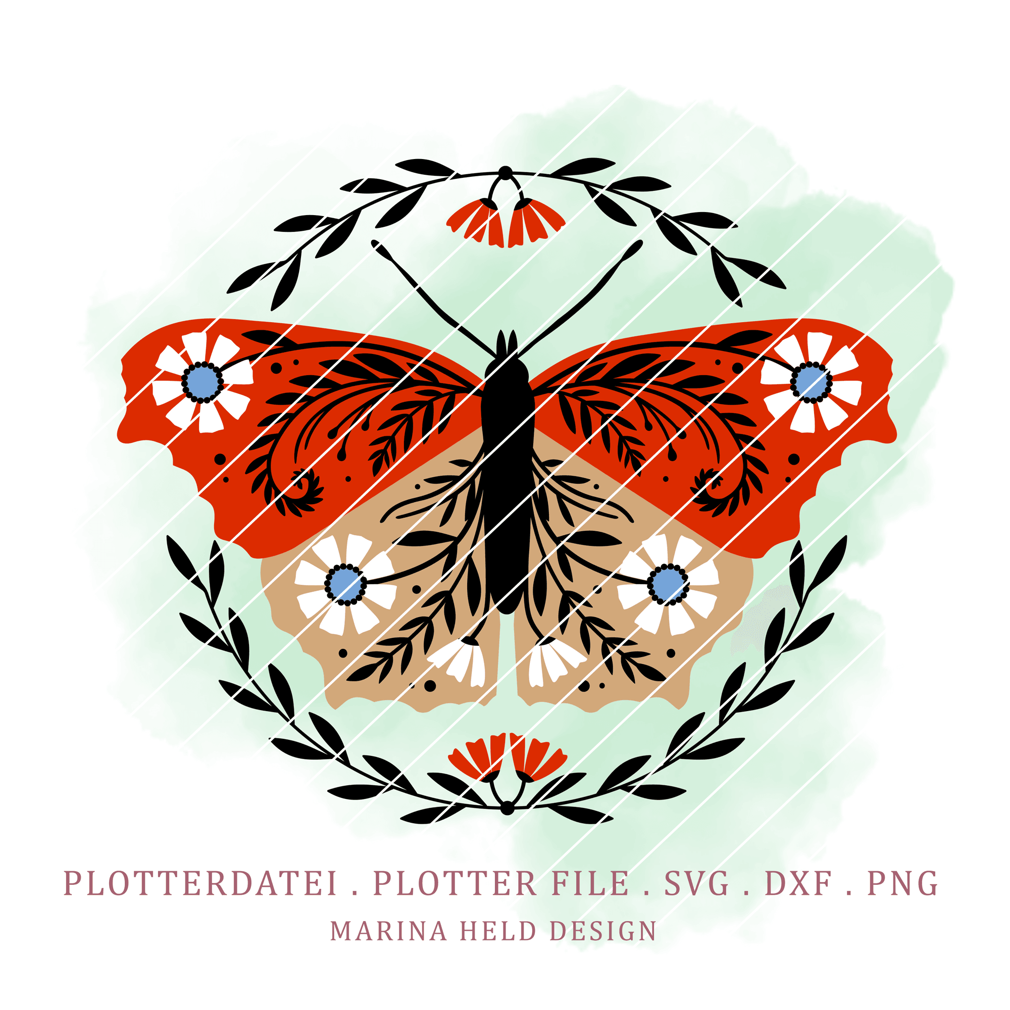 Plotterdatei Boho Schmetterling - Sewando