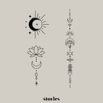 Digitale Plotterdatei - Boho Mond & Sonne Design | 3-teiliges Set - Sewando