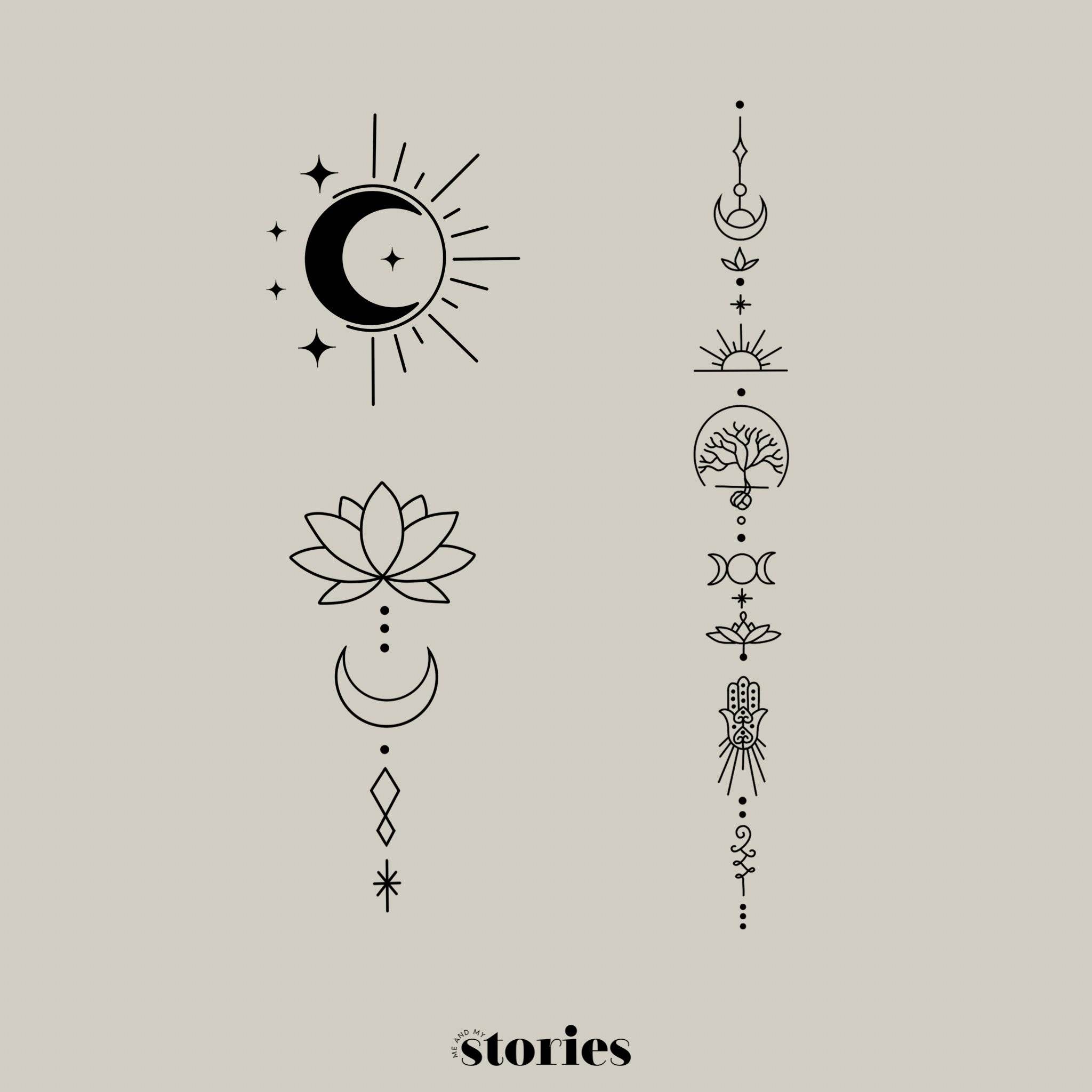 Digitale Plotterdatei - Boho Mond & Sonne Design | 3-teiliges Set - Sewando