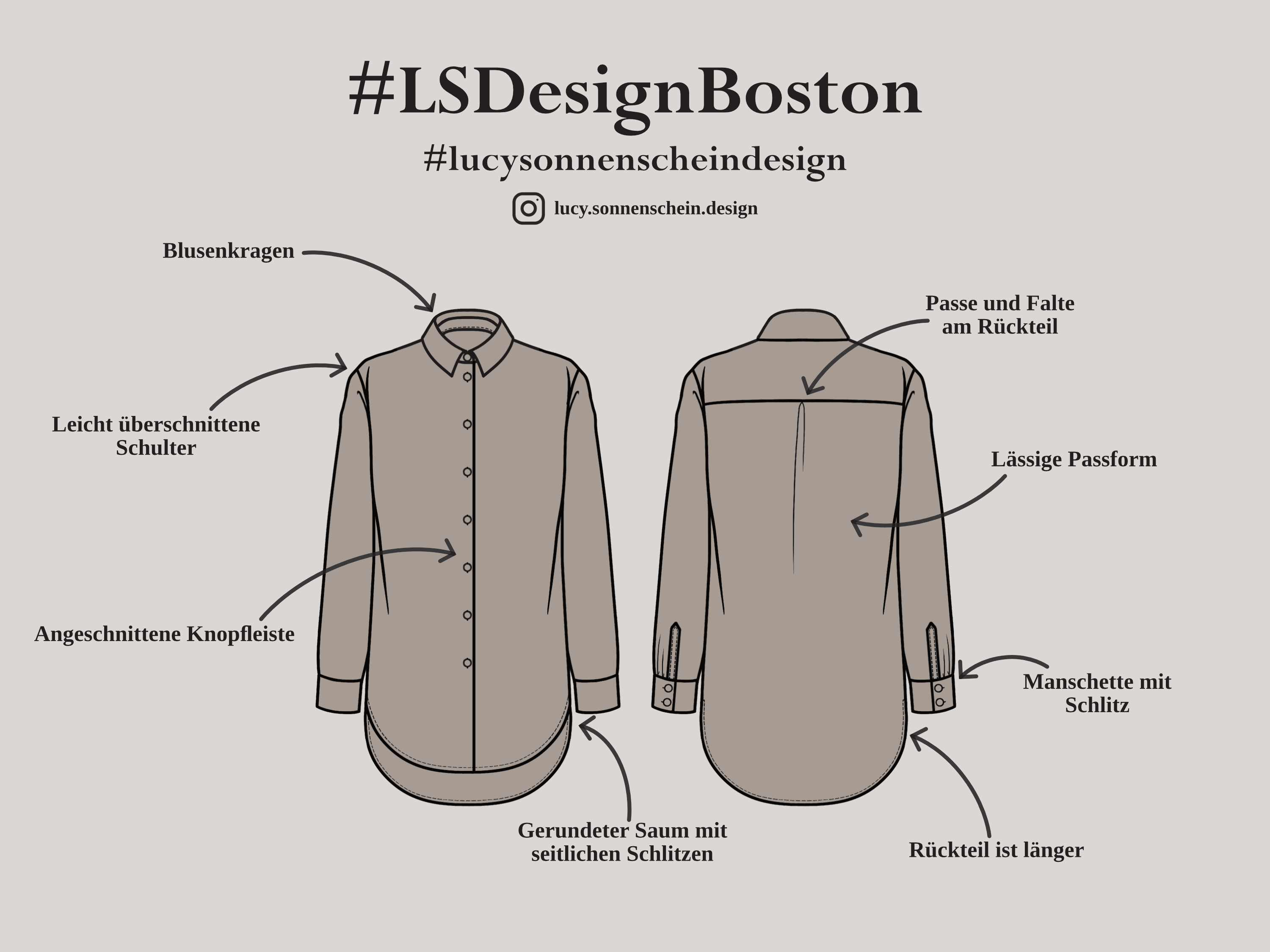 Overzised Bluse - Boston - Schnittmuster - Gr. 32-48 : - Sewando