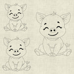 Stickdatei Schwein Boy Set In the Hoop XXL Set 992 - Sewando