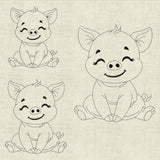 Stickdatei Schwein Boy Set In the Hoop XXL Set 992 - Sewando