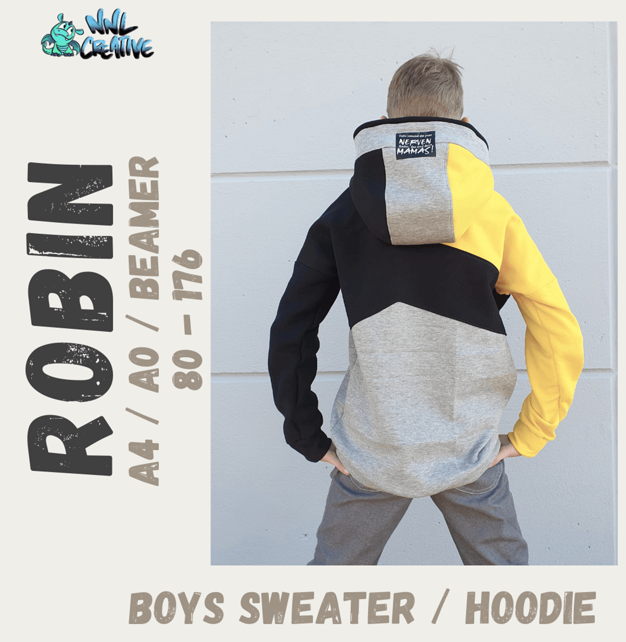 Schnittmuster *Boys Sweater Robin* #Hoodie Gr. 80-176 - Sewando