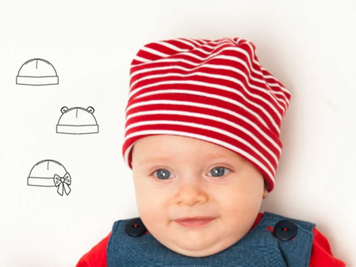 BUBU Baby Mütze in 3 Modellvarianten Schnittmuster Ebook pdf Schnittmuster PDF Ebook download Patternforkids 