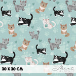 Stoffdesign - Büsi Bande - Katzen mint - nicht exkusiv - Sewando