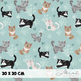 Stoffdesign - Büsi Bande - Katzen mint - nicht exkusiv - Sewando