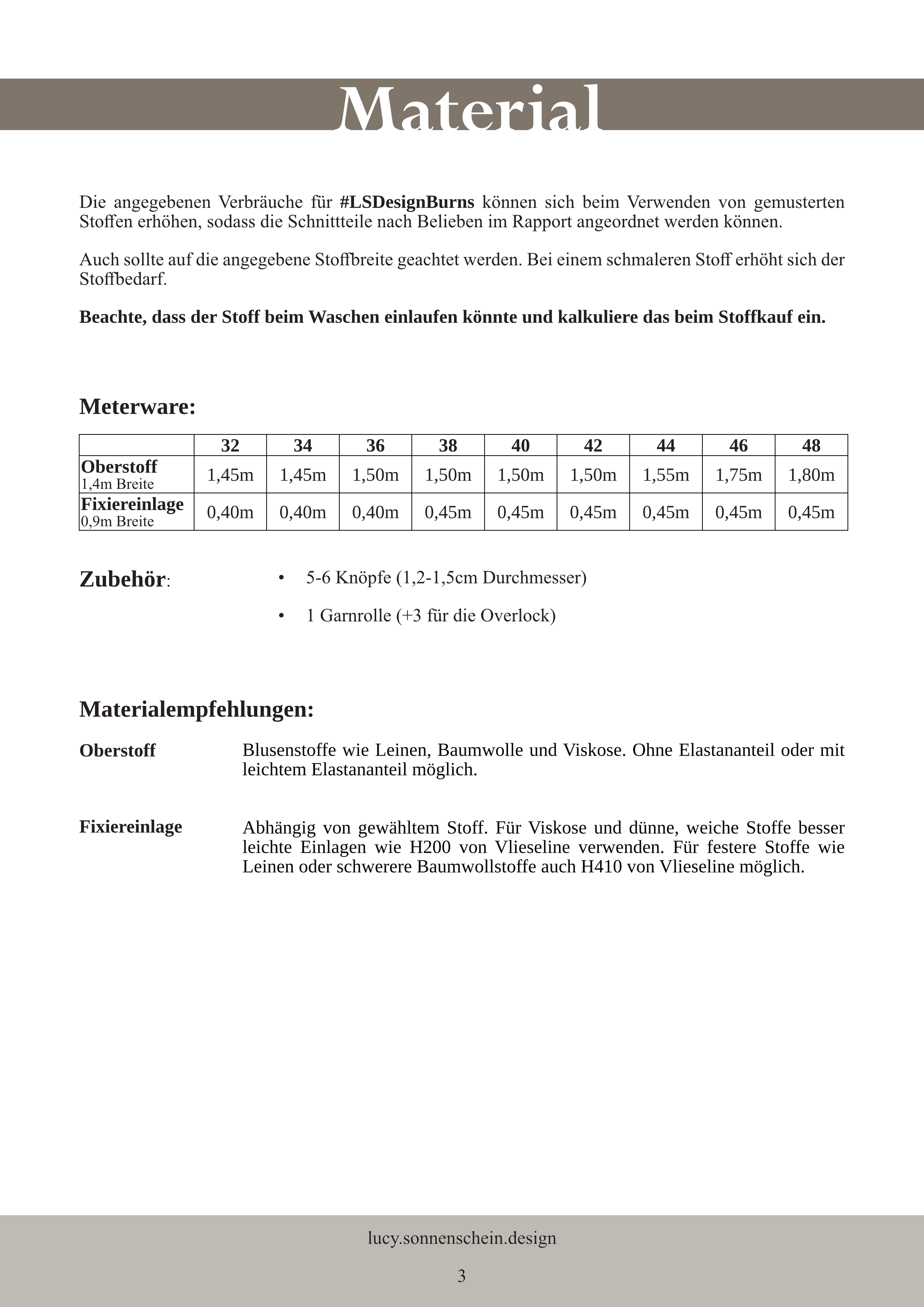 Bluse Rückenausschnitt - Burns - Schnittmuster - Gr. 32-48 - Sewando