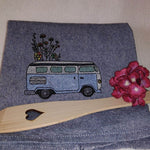 Stickdatei Retro Bus Camper Wohnwagen Hippie - Sewando