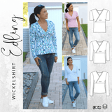 Schnittmuster Wickelshirt EDLING Gr. 34-54 : - Sewando