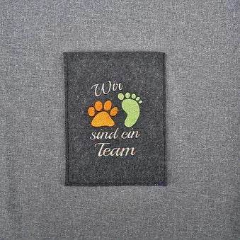 Stickdatei Hund Wir sind ein Team Pfote Füsse Set 451 - Sewando