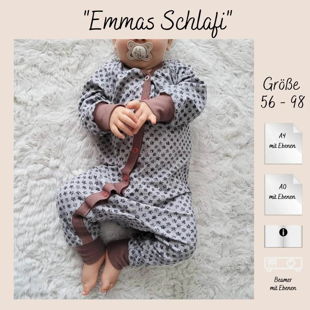Schnittmuster Emmas Schlafi Gr. 56-98 - Sewando