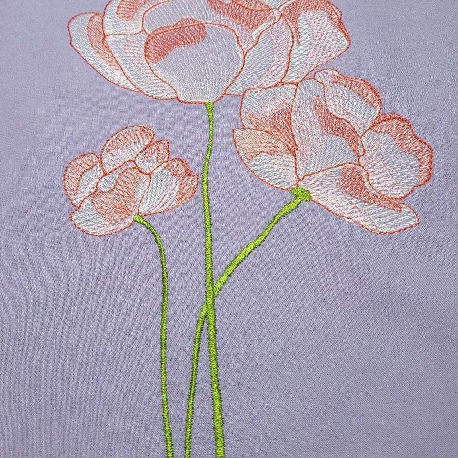 Mohnblume Stickdatei – zartes Blumenmotiv für kreative Projekte & Sommerdeko - Sewando
