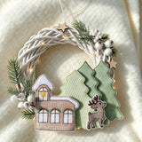 Stickdatei Türkranz In the Hoop mit Winterdorf Set 26155