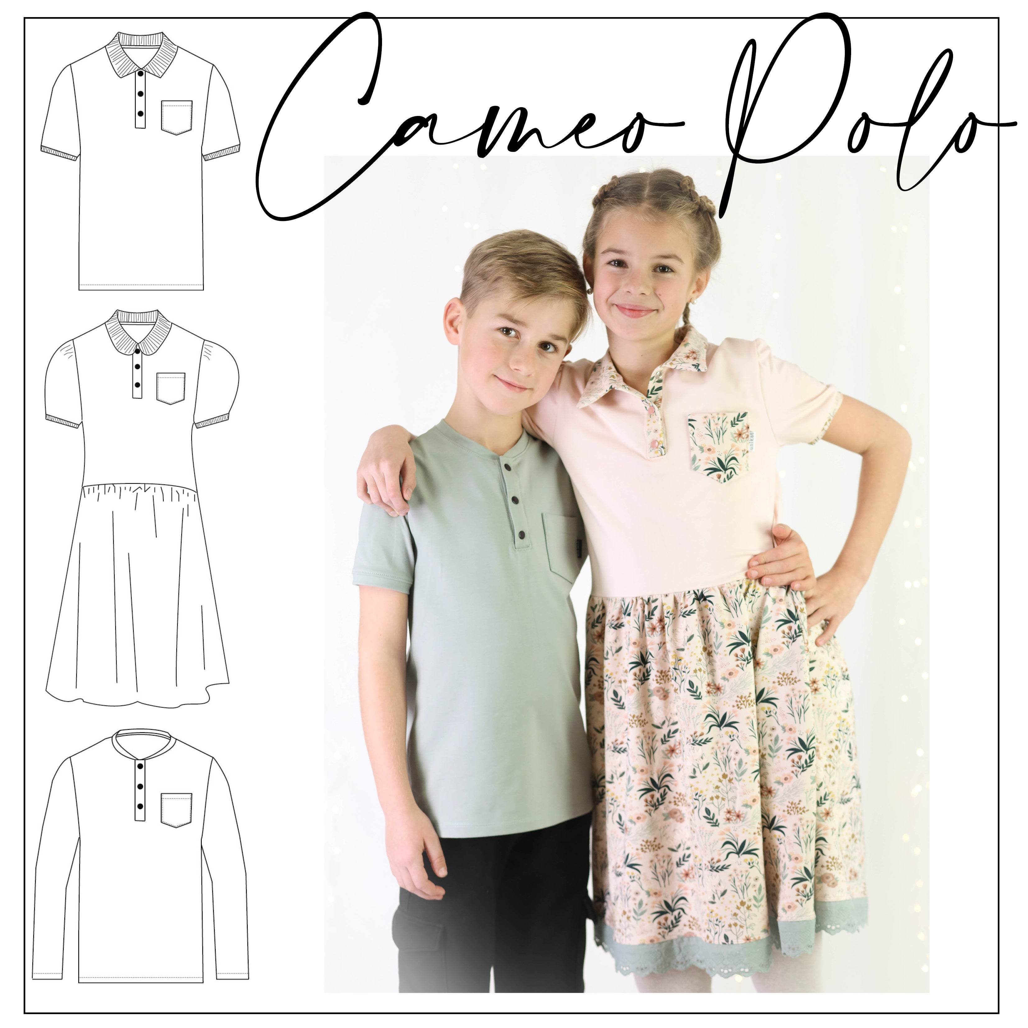 Schnittmuster Polo Shirt & Kleid Cameo Gr. 86 - 164 - Sewando