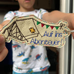 Stickdatei Camper Camping Anhänger Schlüsselanhänger ITH - Sewando