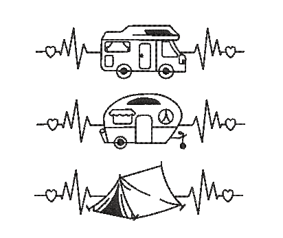 Stickdatei Camping Herzlinie Wohnwagen Wohnmobil Zelt - Sewando