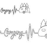 Stickdatei - Camping Liebe 8 Motive Linie Redwork in je 11 Größen