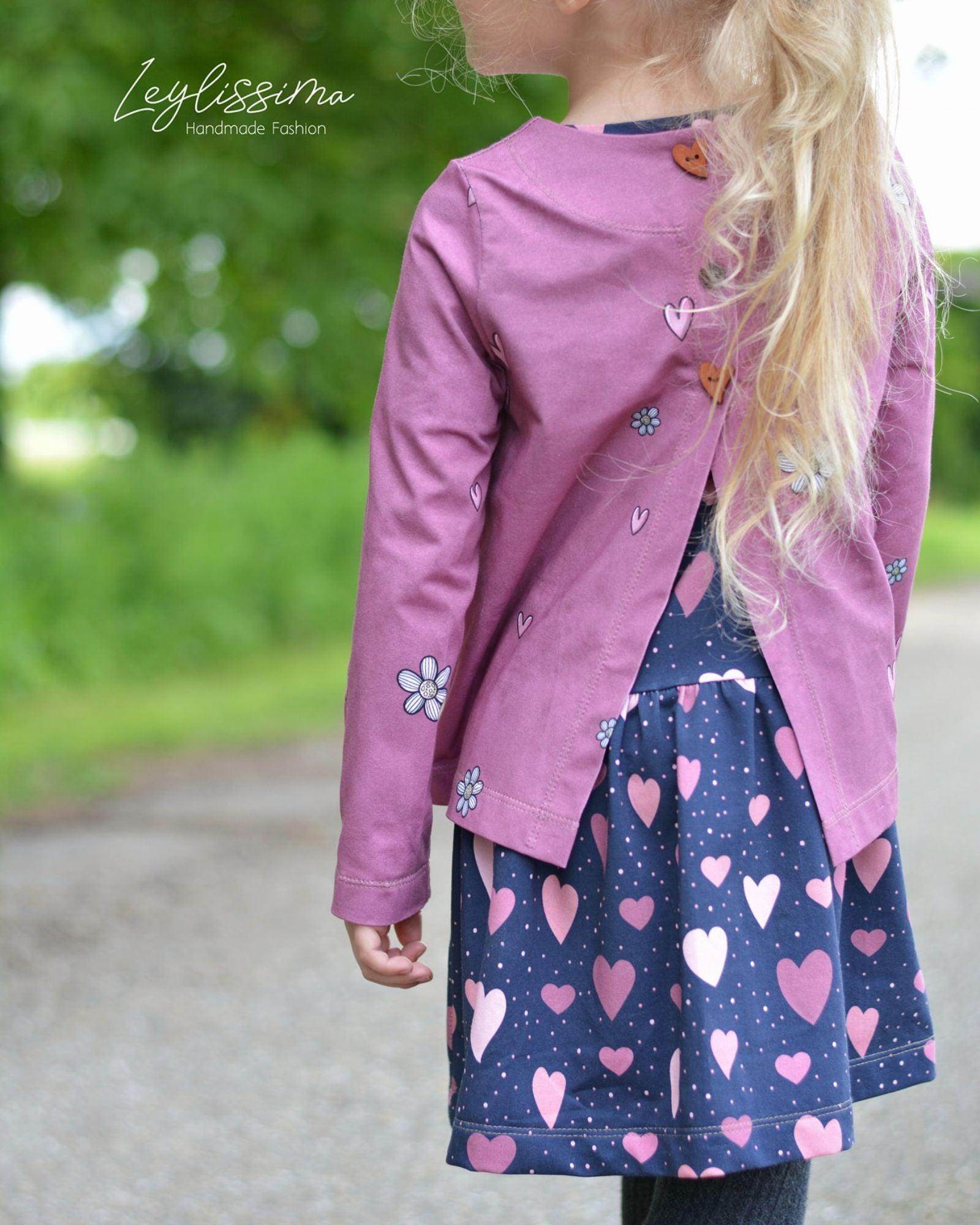 Cardigan Marie – Schnittmuster für Kinderjacke mit Rückenknopfleiste Gr. 86-146 - Sewando