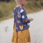 Cardigan Marie – Schnittmuster für Kinderjacke mit Rückenknopfleiste Gr. 86-146 - Sewando