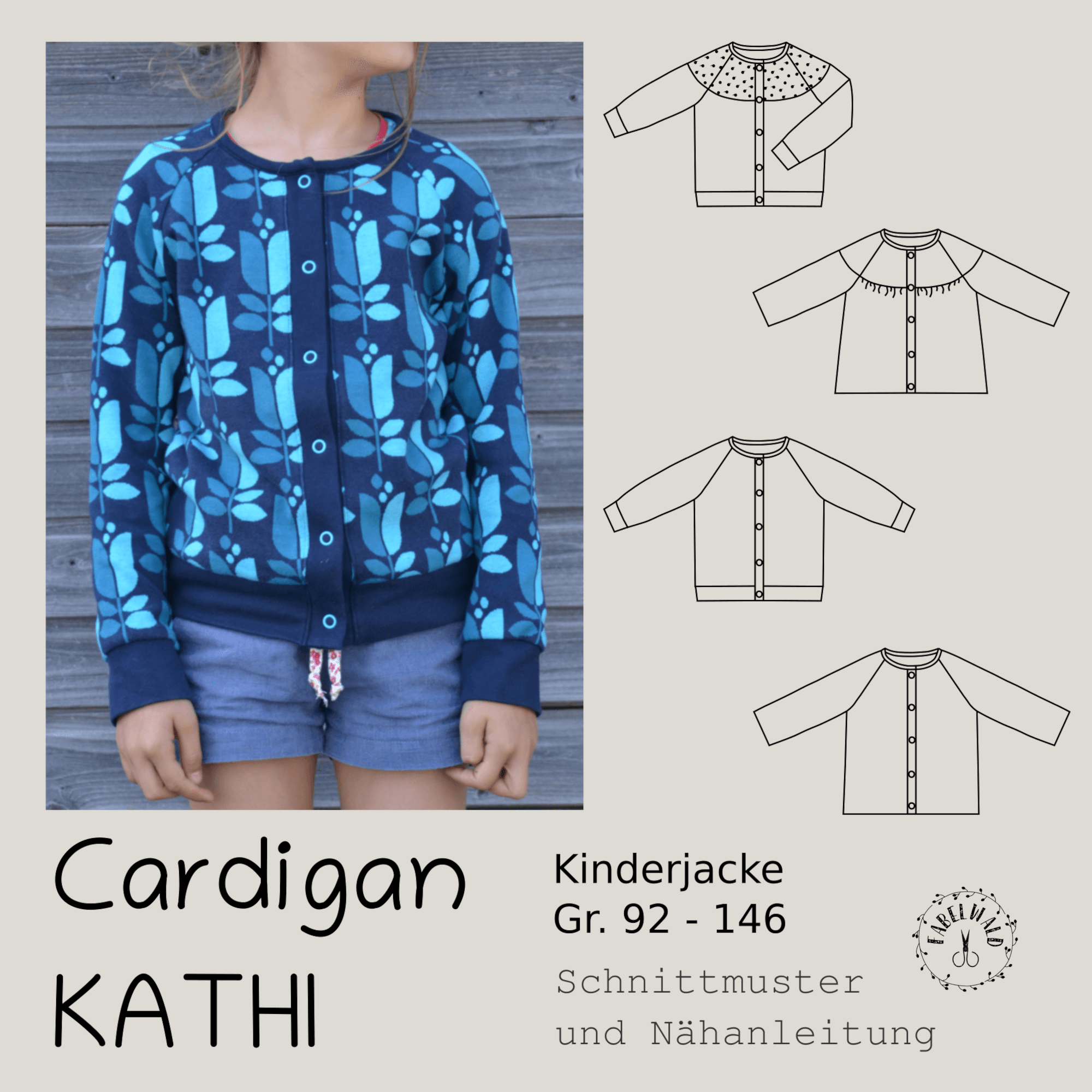 Schnittmuster CARDIGAN KATHI Gr. 92-146 - Sewando