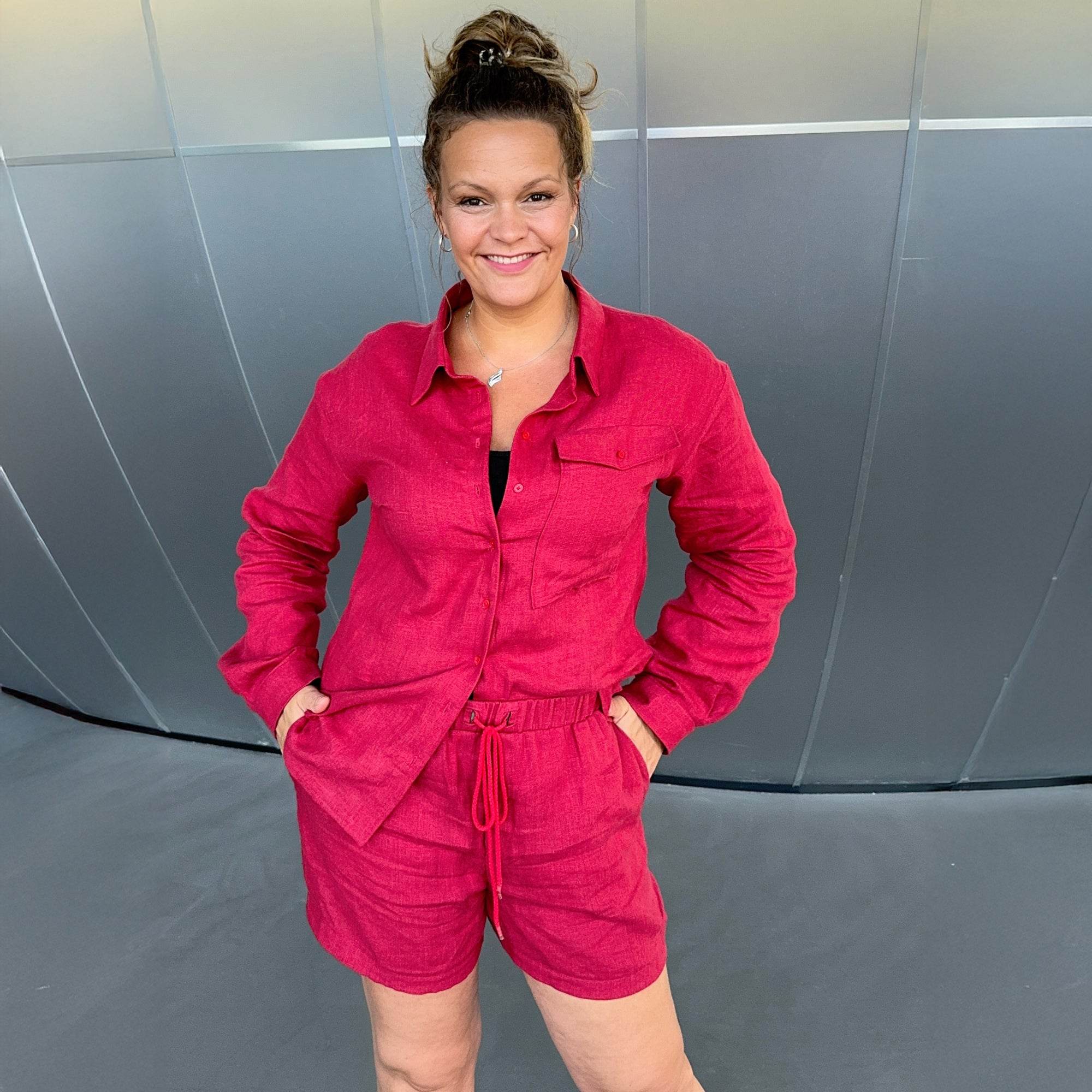 Schnittmuster Caro - Hemdbluse, Kleid mit leicht überschnittenen Schultern Gr. 34-54 - Sewando