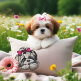 Stickdatei Applikation Shih Tzu "Laila"- realistisch - FÜR HELLE & DUNKLE STOFFE
