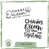 Chaos Queen Plotterdateien – Spruchmotive mit Krone für kreative DIY-Projekte