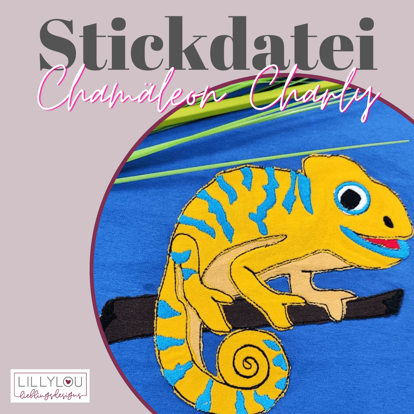 Stickdatei - Chamäleon Charly - Sewando
