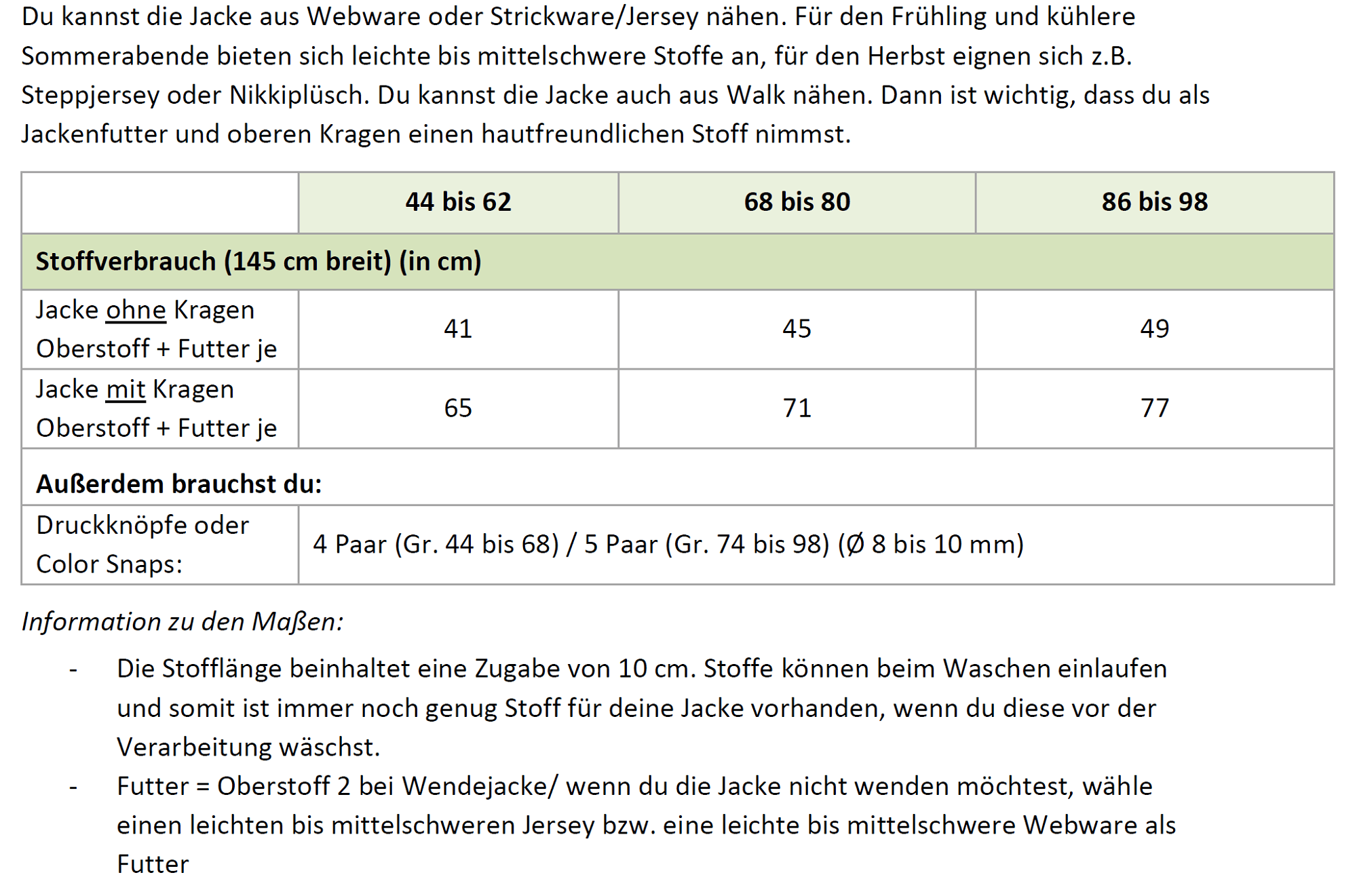 Charly – Babyjacke mit Kapuze, Kragen oder Rundhalsausschnitt Gr. 44-98 - Sewando