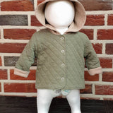 Charly – Babyjacke mit Kapuze, Kragen oder Rundhalsausschnitt Gr. 44-98 - Sewando