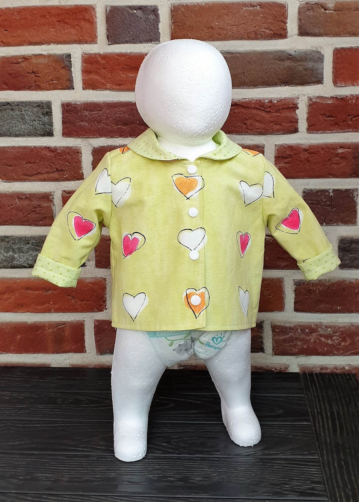 Charly – Babyjacke mit Kapuze, Kragen oder Rundhalsausschnitt Gr. 44-98 - Sewando