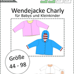 Charly – Babyjacke mit Kapuze, Kragen oder Rundhalsausschnitt Gr. 44-98 - Sewando