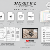 Jackett Blazer Schnittmuster PDF Damen Gr. 34–50  Nähstudio Lipin