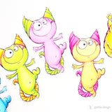 Digi Stamp Set "Freches Monster" Drucken, Basteln Plotterdatei