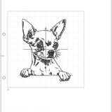 Stickdatei Chihuahua kurzhaar  "Aage" - realistisch - FÜR HELLE STOFFE